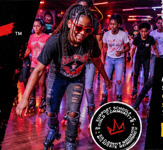 Young skaters enjoying a roller skating event
